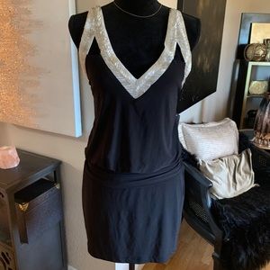 Black Fredericks mini dress, Large